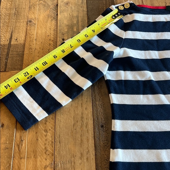 Ralph Lauren Nautical Dress EUC Gold Buttons 3/4 Sleeve Navy White and Red large - Picture 6 of 7